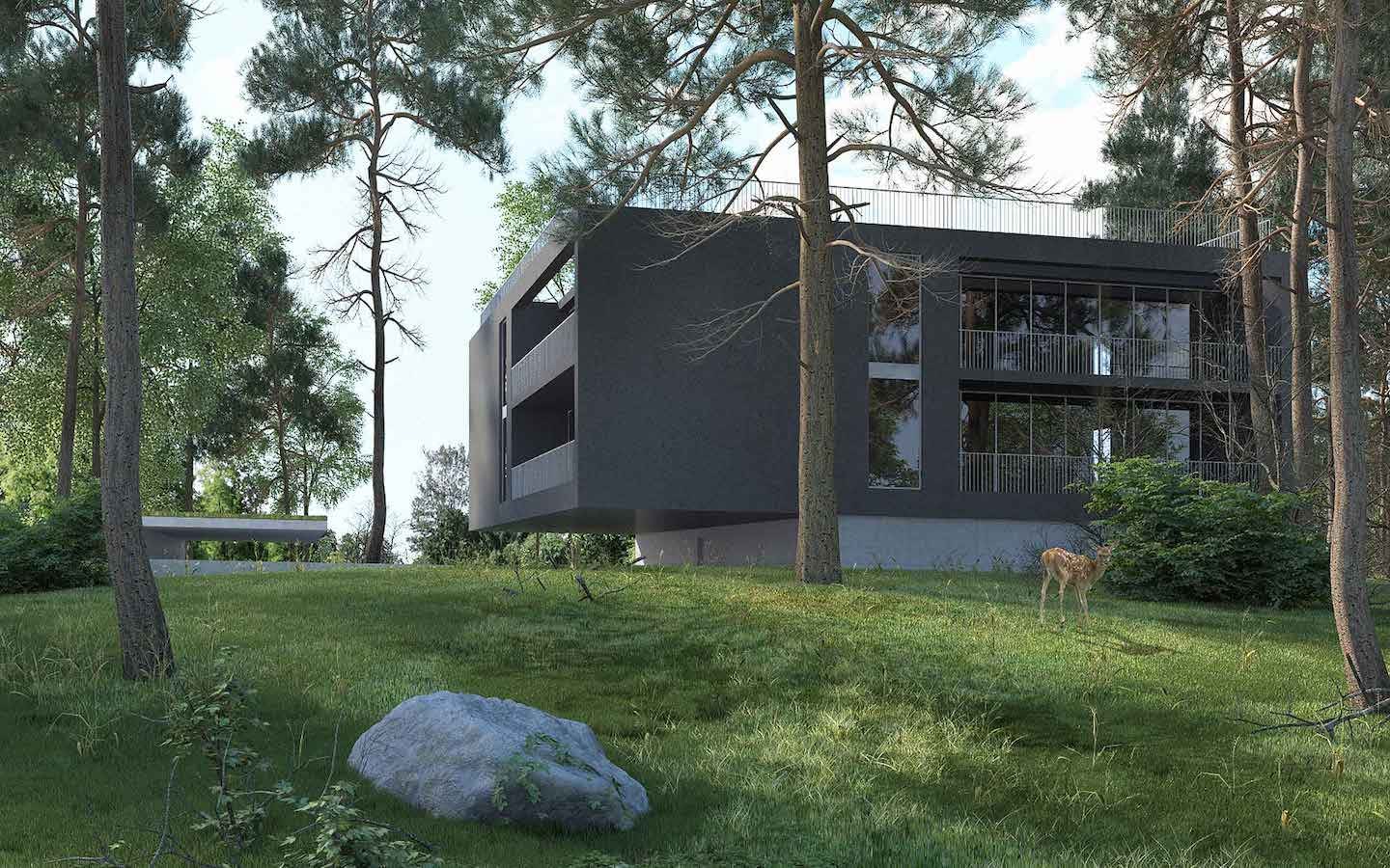<p>600 housing project in the pine forest by ycl studio</p>

